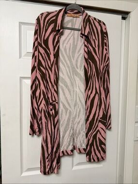 The Andamane- Zebra Print Mini Wrap Dress- modified to open front cardigan